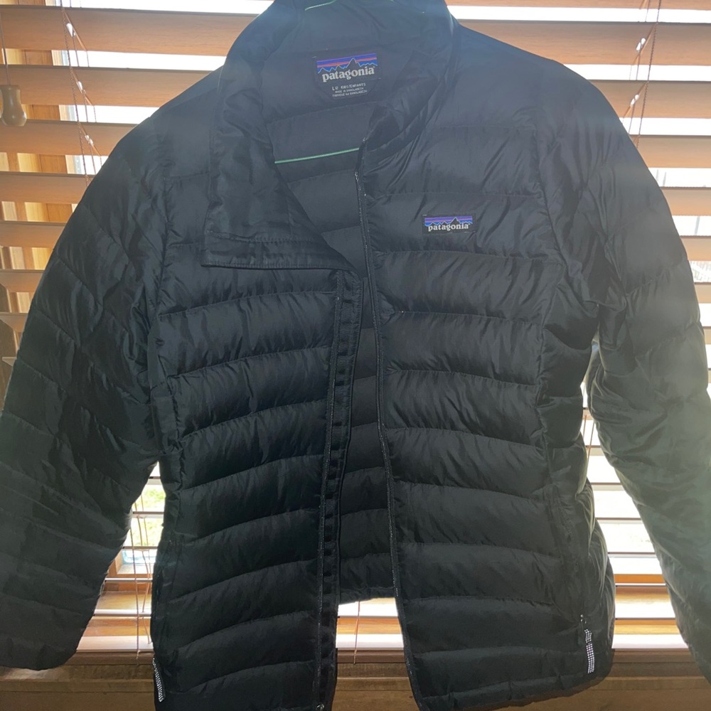 black Patagonia puffer coat